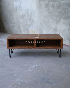 Industrial Teak Wood Coffee Table