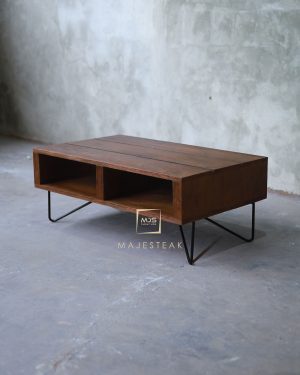 Industrial Teak Wood Coffee Table