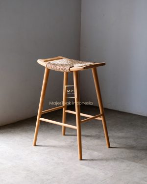 twisterd cord teak wood barstool