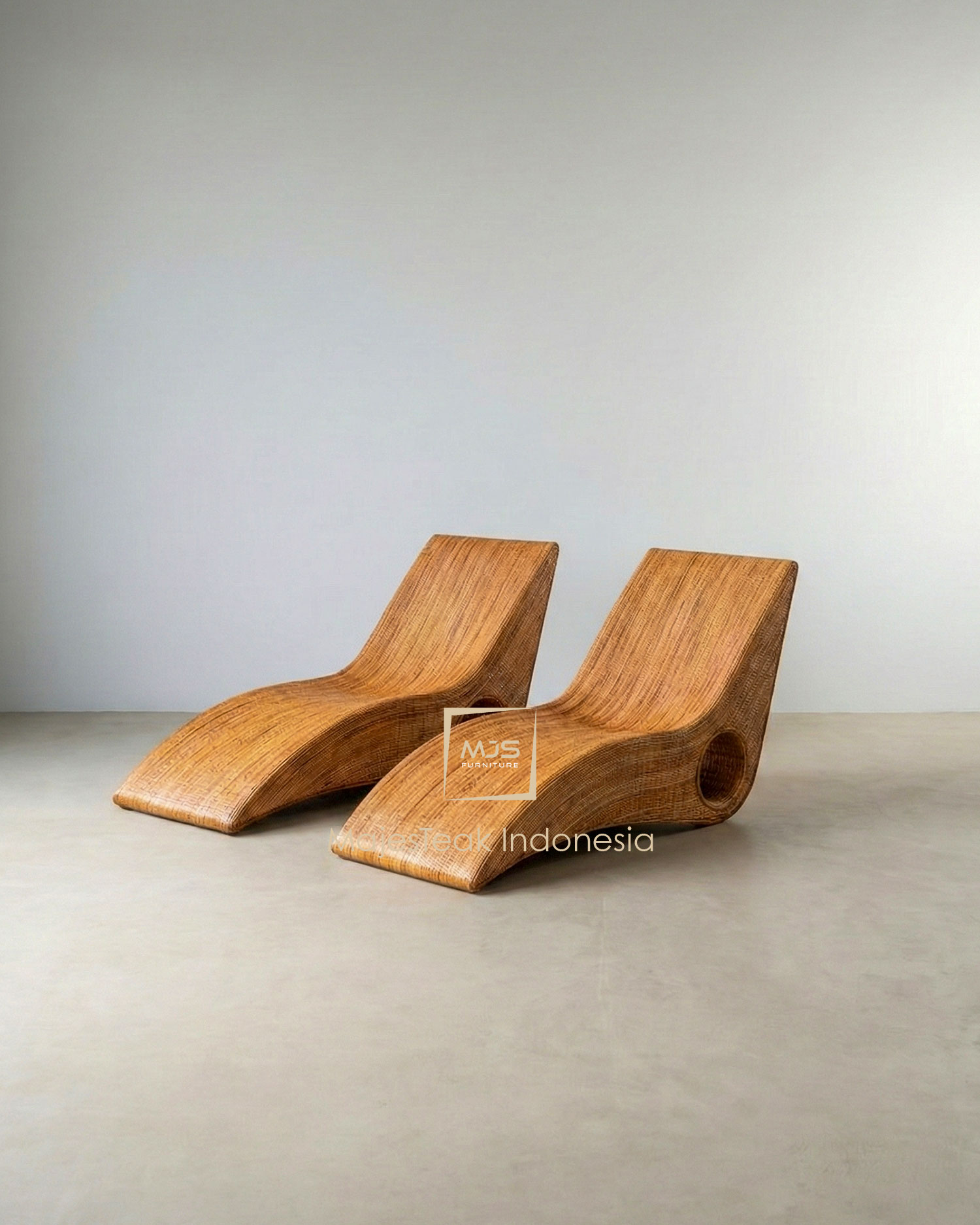 Natural Rattan Sun Lounger