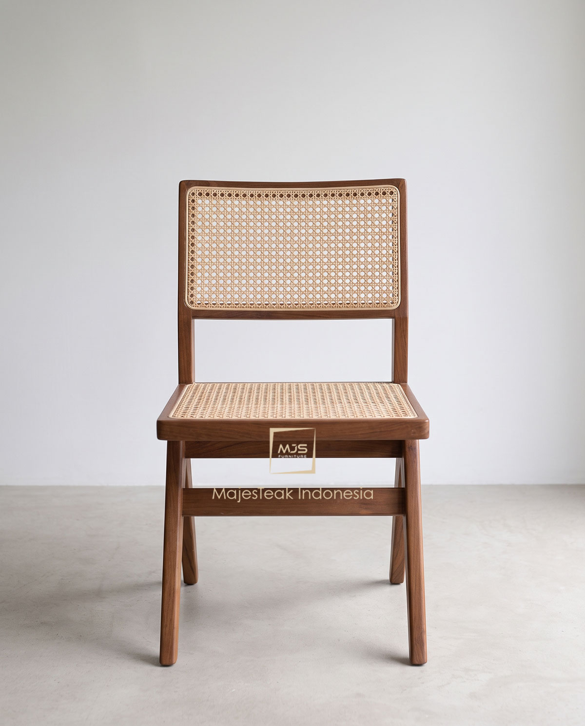 Rattan teak wood dining chair