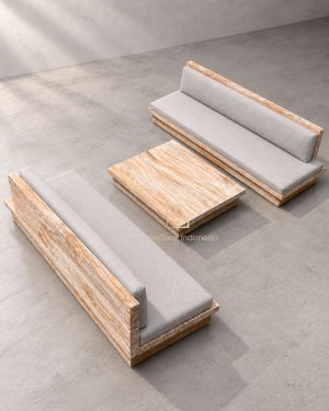 solid teak wood patio sofa