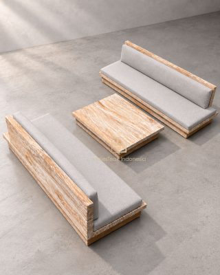 solid teak wood patio sofa