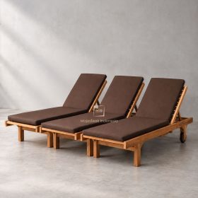 Teak Wood Sun lounger with cushion