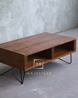 Industrial Teak Wood Coffee Table