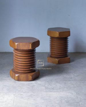 Solid wood bolt stools