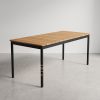 Aluminnium teak wood dining table