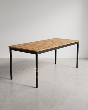 Aluminnium teak wood dining table