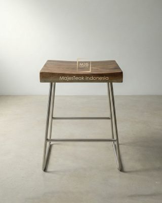 Suar Wood Stainless Barstool